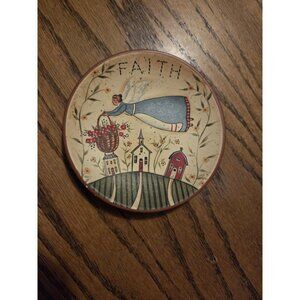 Susan Winget faith angel small plate 4 Inches